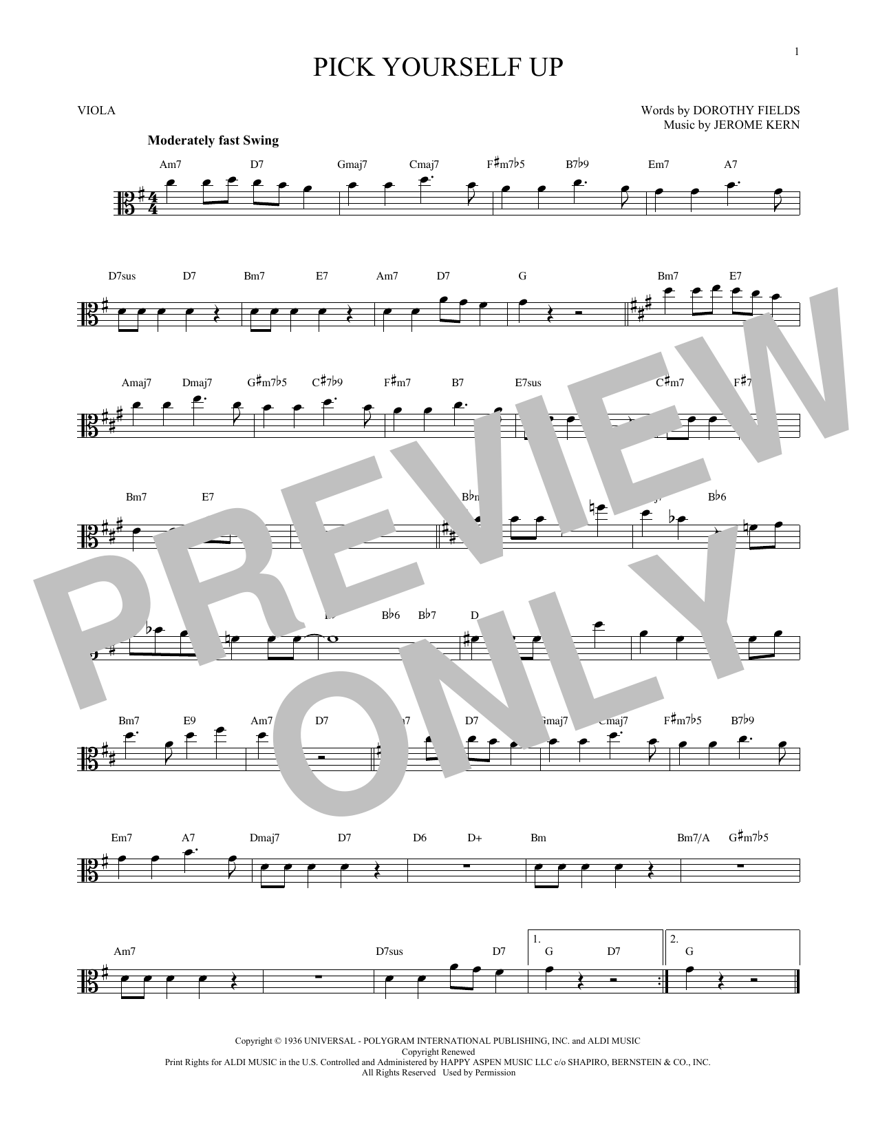 Product gallery: Page 1 of 1 Pick Yourself Up, Jerome Kern