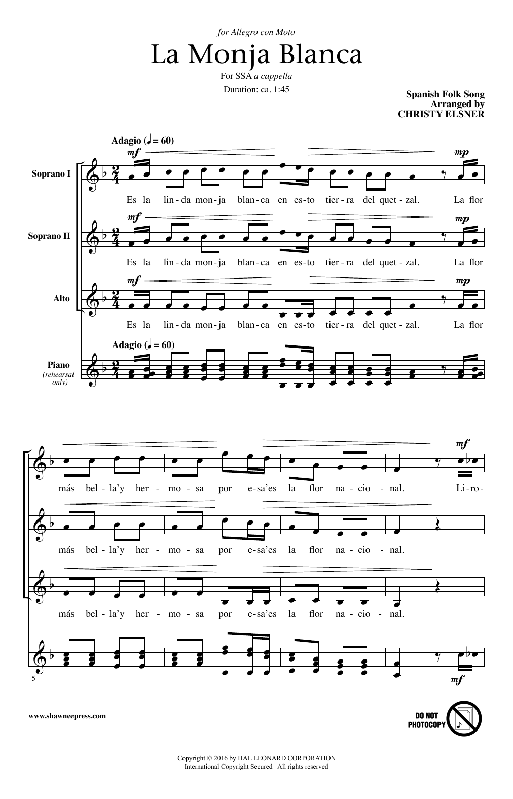 Produktgalerie: Seite 1 von 1 La Monja Blanca, Christy Elsner, Chor