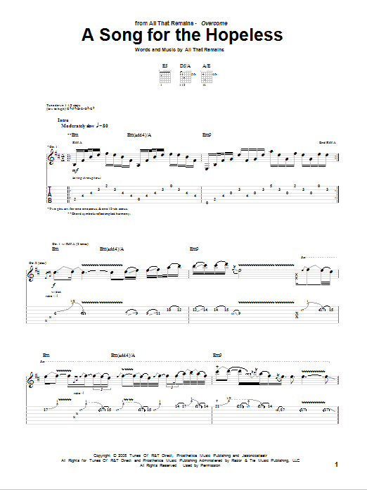 Produktgalerie: Seite 1 von 1 A Song For The Hopeless, All That Remains, Gitarre