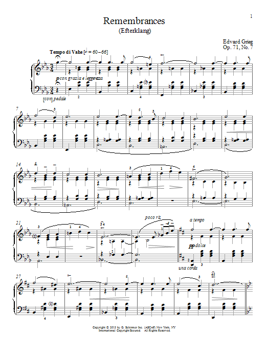 Product picture to: Remembrances (Efterklang), Op. 71, No. 7