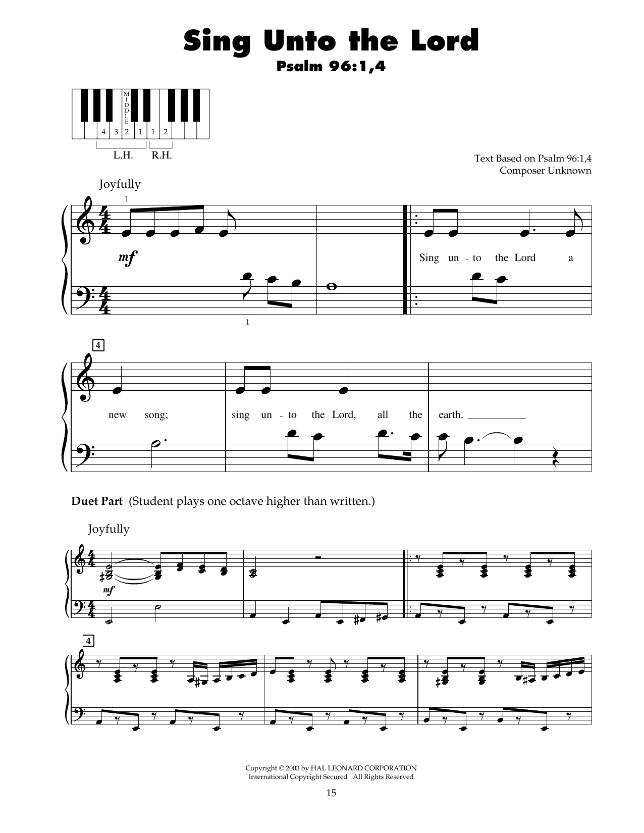 Produktbild zu: Sing Unto The Lord