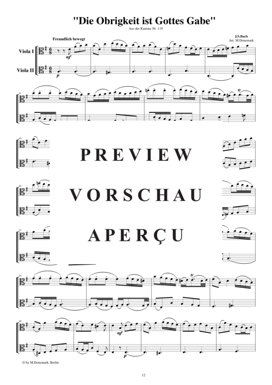 Product gallery: Page 2 of 3 Arie aus der Kantate Nr.119 für zwei Bratschen, , 