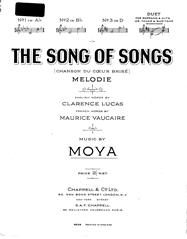 cover: The Song Of Songs, Moya, Gesang, Klavier
