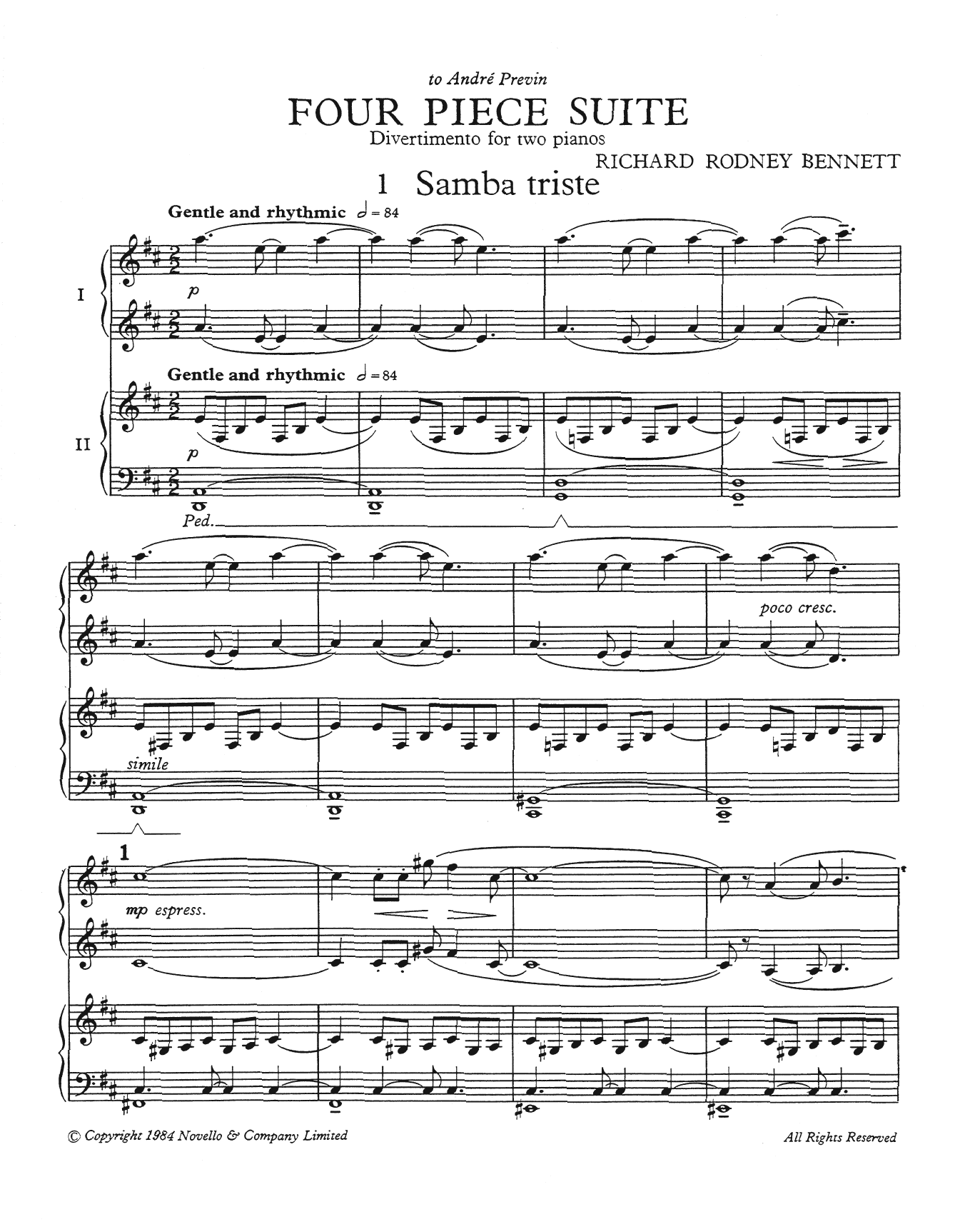 Produktbild zu: Four Piece Suite (for 2 pianos)