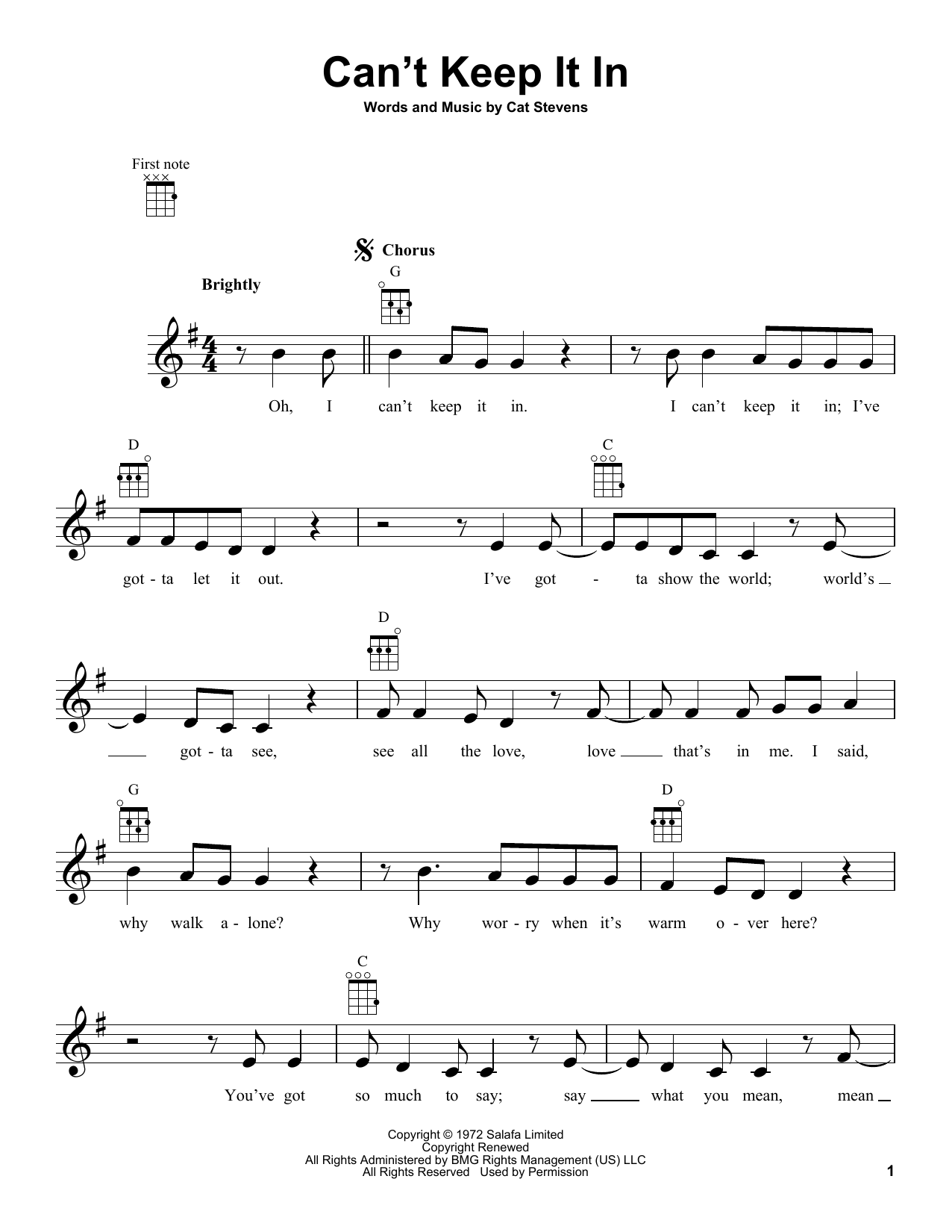 Product gallery: Page 1 of 1 Can't Keep It In, Yusuf/Cat Stevens