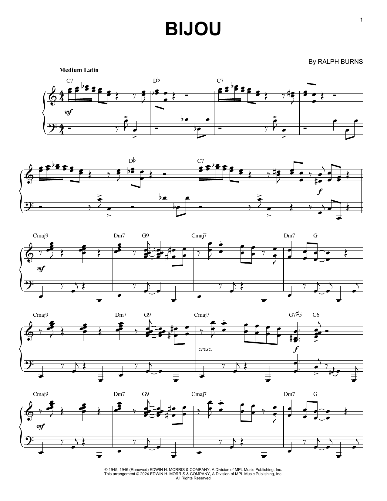 Produktgalerie: Seite 1 von 1 Bijou (arr. Brent Edstrom), Woody Herman & His Orchestra, Klavier