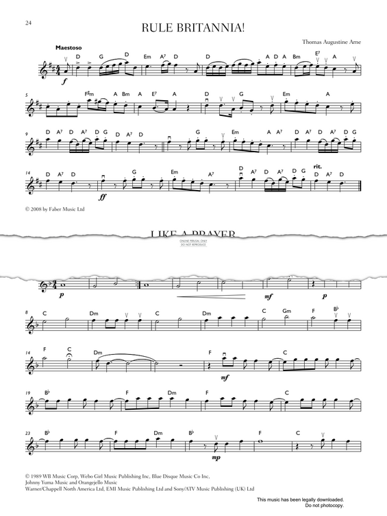 Produktgalerie: Seite 1 von 1 Rule Britannia, Thomas Arne, Violine