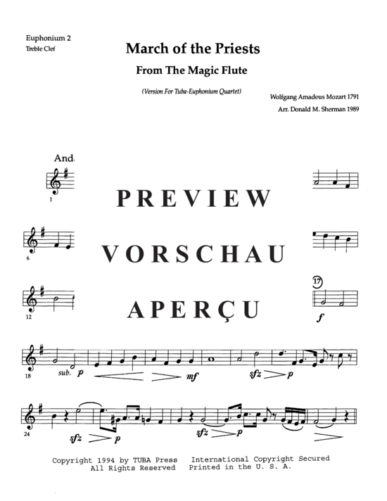 Product gallery: Page 9 of 11 March of the Priests , , (Tuba Quartett EETT)