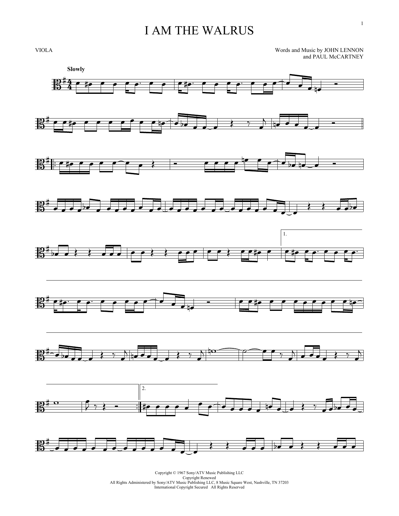 Product gallery: Page 1 of 1 I Am The Walrus, The Beatles