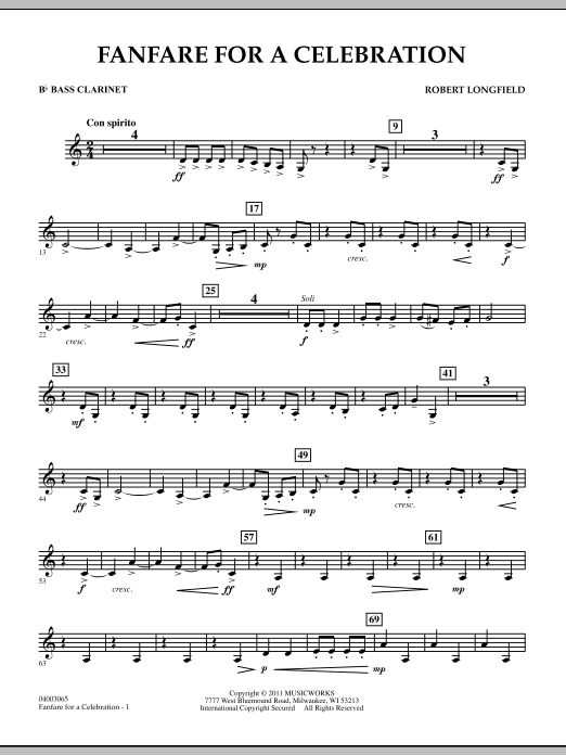 Produktgalerie: Seite 1 von 1 Fanfare For A Celebration - Bb Bass Clarinet, Robert Longfield, Ensemble