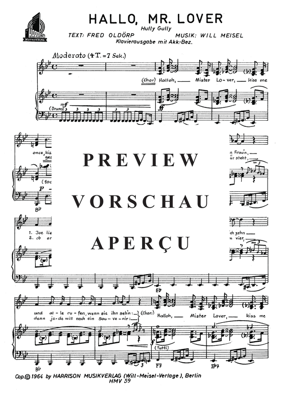 Produktgalerie: Seite 3 von 4 Hallo Mr. Lover, , Klavier und Gesang