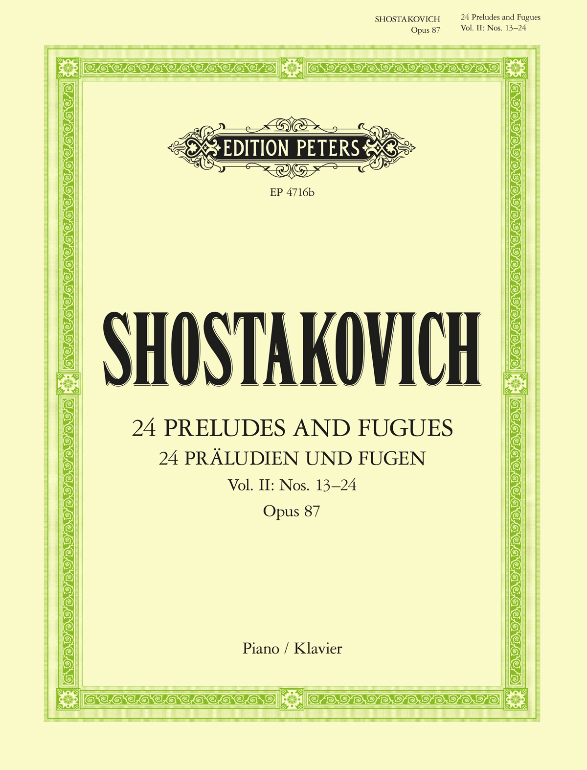 cover: Prelude And Fugue No.19 (from 24 Preludes And Fugues Op. 87), Dmitri Shostakovich