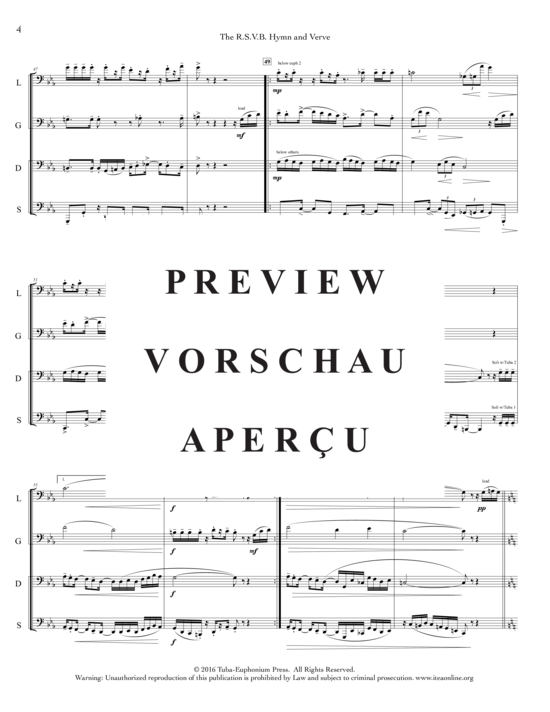 Product gallery: Page 6 of 21 The R.S.V.B Hymn and Verve , , (Tuba Quartett EETT)