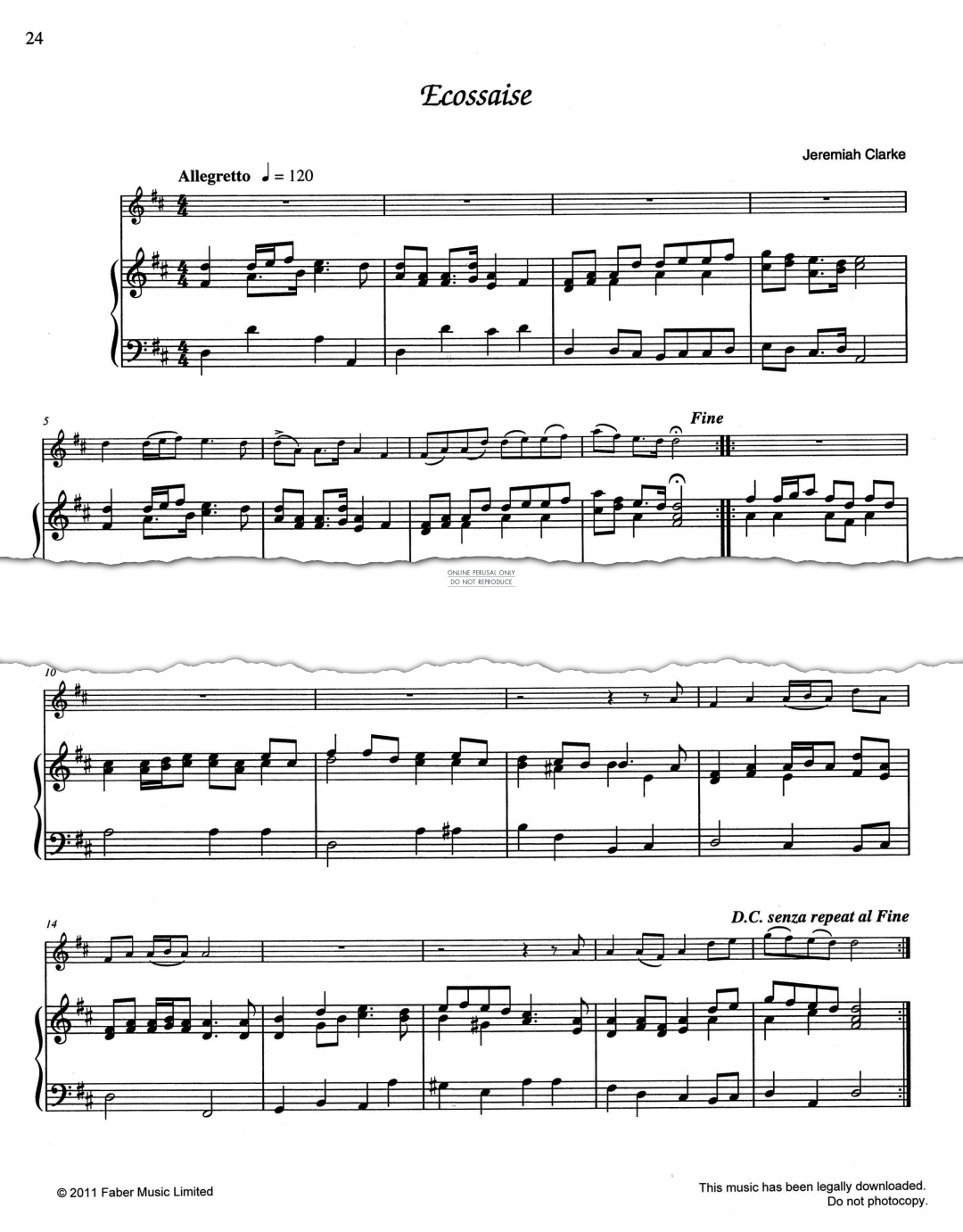 Produktgalerie: Seite 1 von 1 Ecossaise, Jeremiah Clarke, Klavier, Trompete