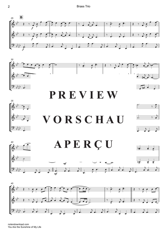 Produktgalerie: Seite 3 von 11 You Are the Sunshine of My Life , Wonder, Stevie, (Blechbläser Trio)