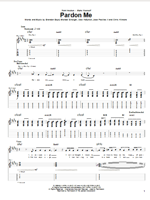 Produktgalerie: Seite 1 von 1 Pardon Me, Incubus, Gitarre