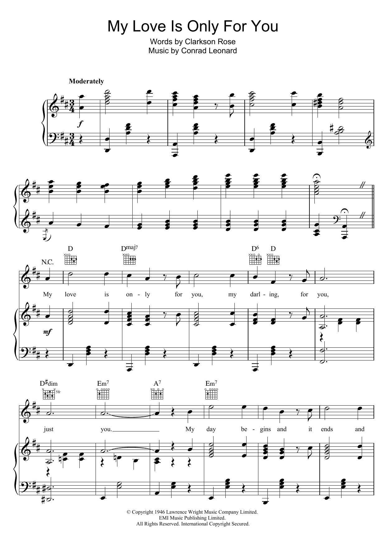 Produktgalerie: Seite 1 von 1 My Love Is Only For You, Clarkson Rose, Gesang, Gitarre, Klavier