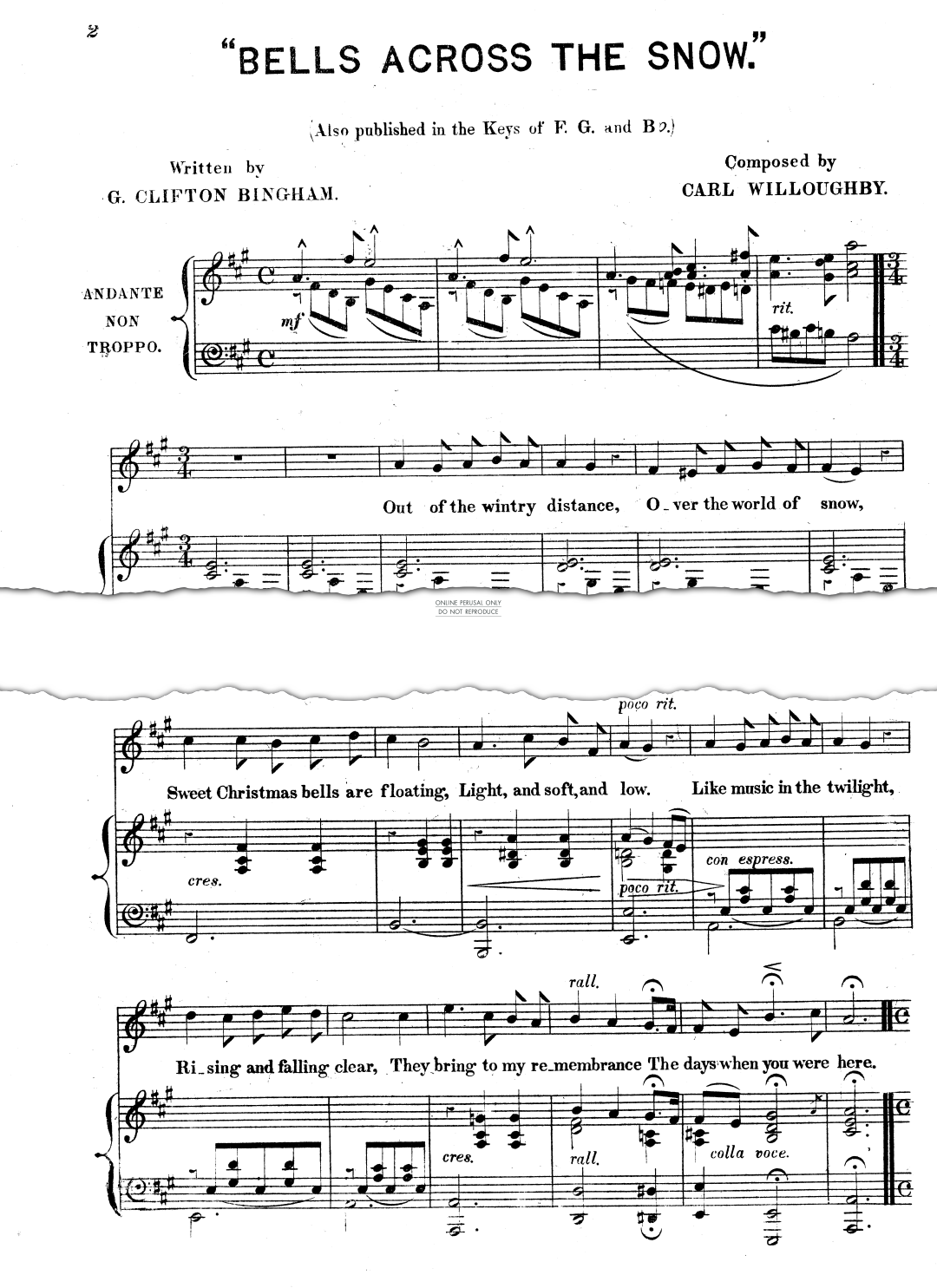 Produktgalerie: Seite 1 von 1 Bells Across The Snow, Carl Willoughby, Gesang, Klavier