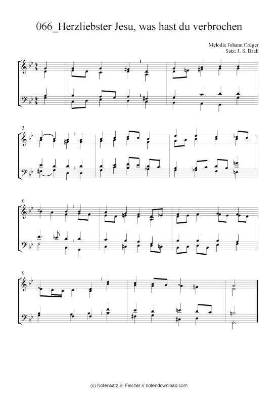 Produktbild zu: Herzliebster Jesu, was hast du verbrochen Melodie Johann Crüger Satz: J. S. Bach