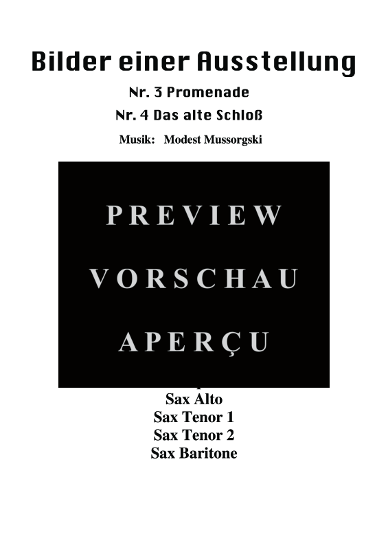 Produktgalerie: Seite 2 von 11 Promenade, Das alte Schloß, , Saxophon Quintett
