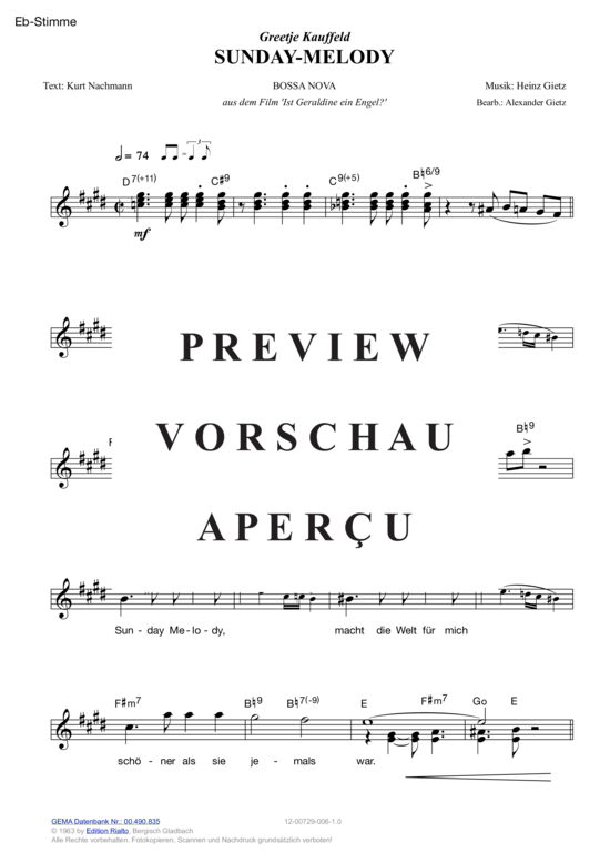 Produktgalerie: Seite 11 von 15 Sunday-Melody , Kauffeld, Greetje, (Melodie-Stimmen in C/B/Es)