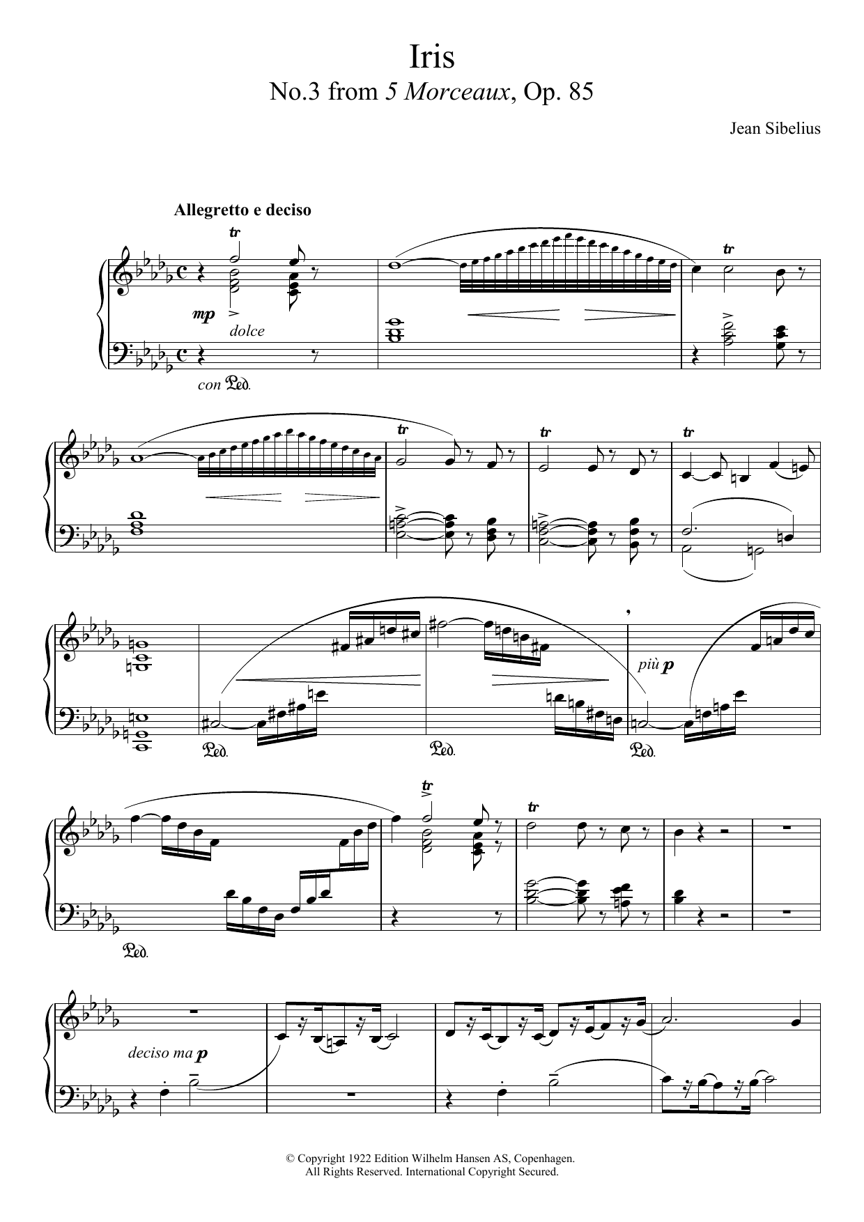 Product picture to: 5 Morceaux, Op.85 - III. Iris