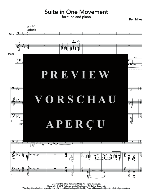 Produktgalerie: Seite 5 von 11 Suite in One Movement, , (Tuba und Klavier)