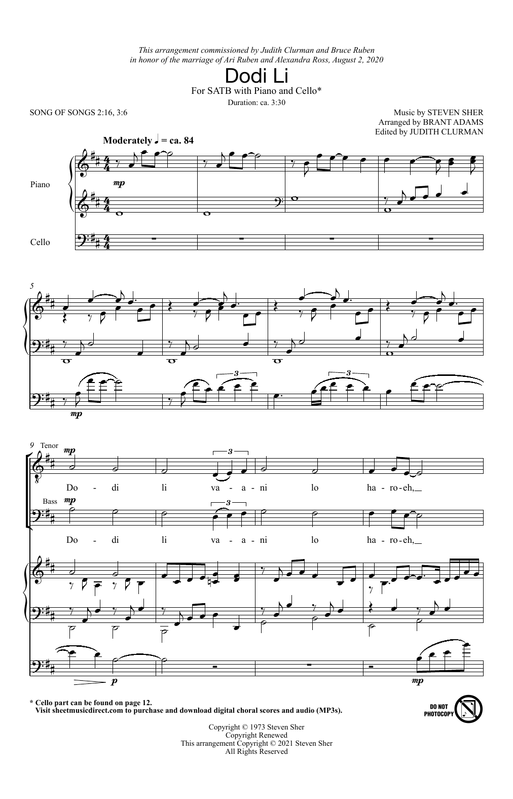 Product picture to: Dodi Li (arr. Brant Adams)