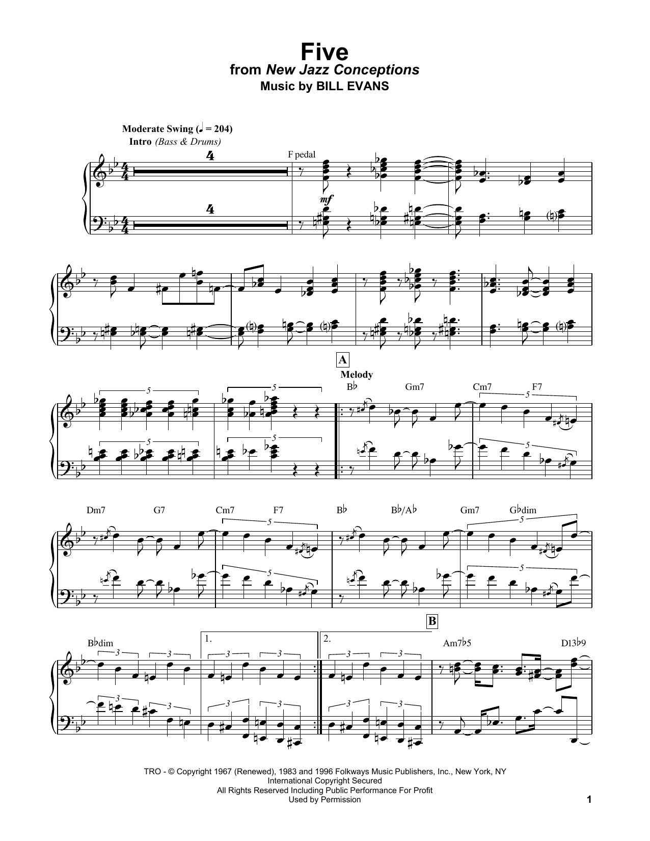 Product gallery: Page 1 of 1 Five, Bill Evans