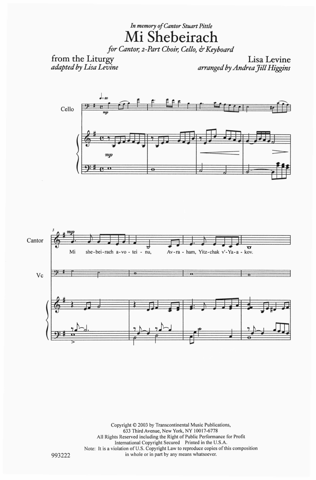 Product gallery: Page 1 of 1 Mi Shebeirach (Healing Prayer), Andrea Jill Higgins