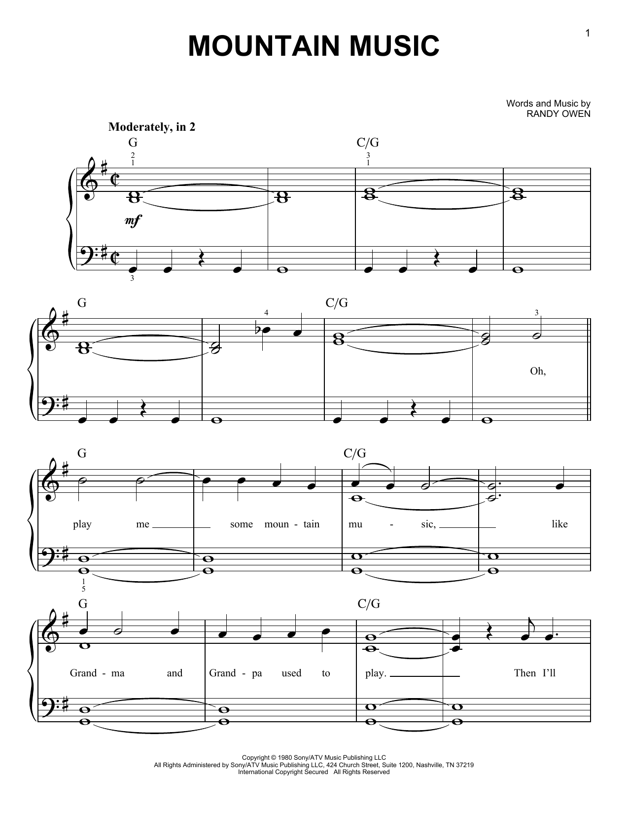 Produktgalerie: Seite 1 von 1 Mountain Music, Alabama, Klavier
