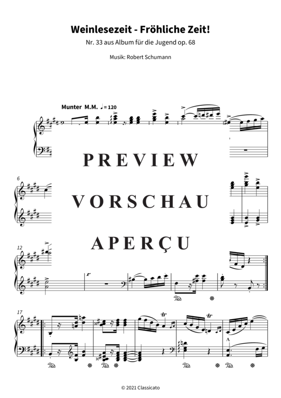 Produktgalerie: Seite 4 von 6 Weinlesezeit - Fröhliche Zeit! - Nr. 33 aus Album für die Jugend op. 68 , , Klavier Solo