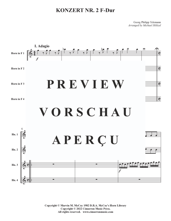 Product gallery: Page 3 of 11 Konzert No. 2 in F-Dur, , Horn Quartet
