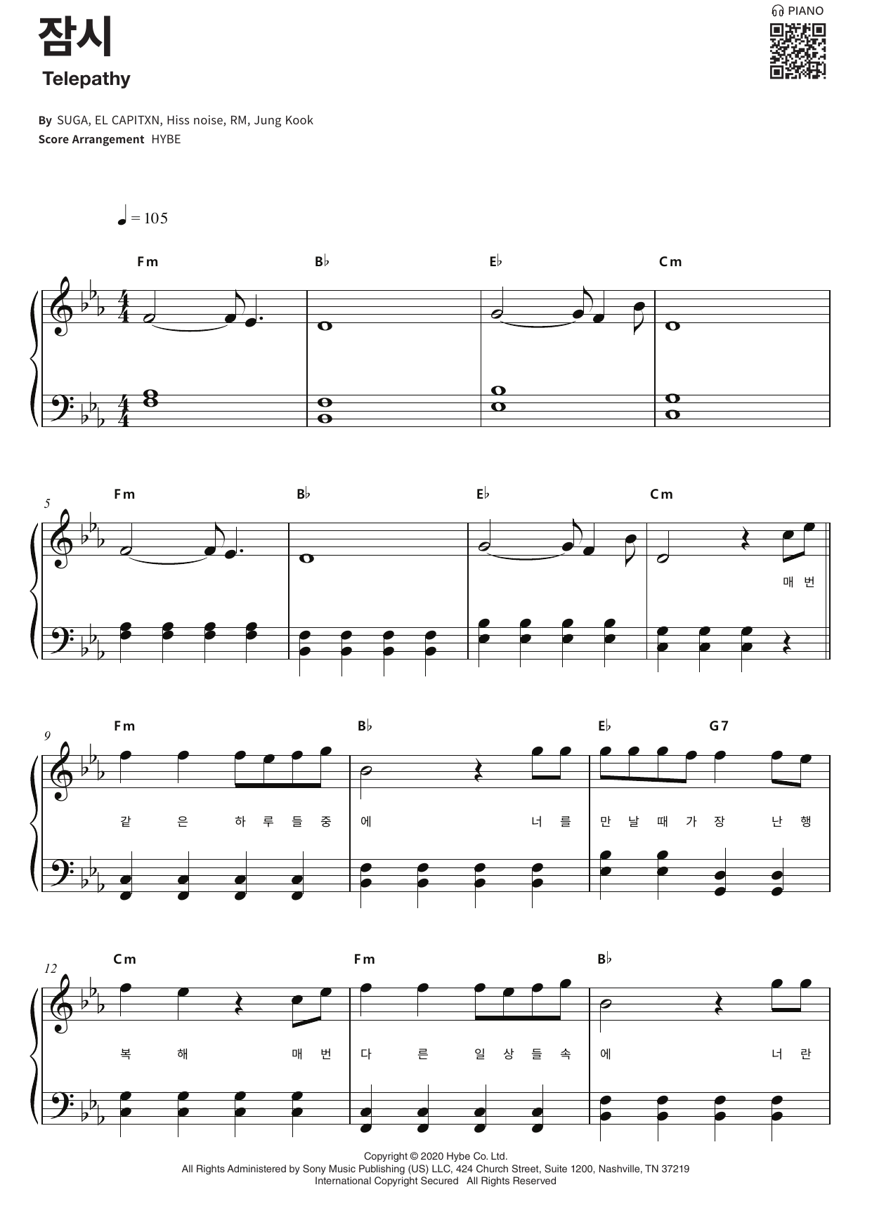 Produktgalerie: Seite 1 von 1 Telepathy, BTS, Klavier