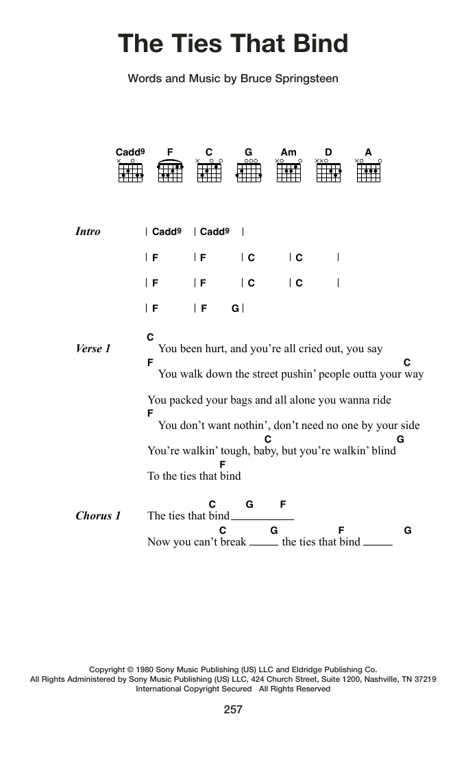 Produktgalerie: Seite 1 von 1 The Ties That Bind, Bruce Springsteen, Gitarre