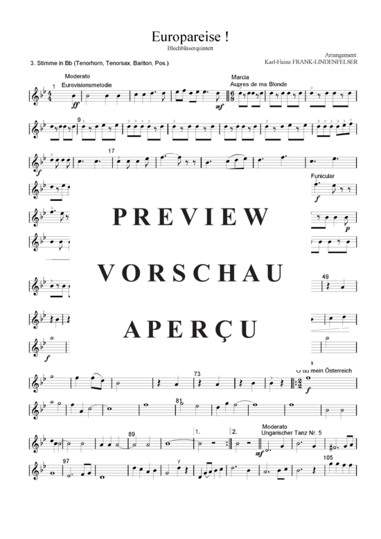 Produktgalerie: Seite 21 von 21 Europareise , Blasorchester Fatamo, (Blechbläser Quintett flexible Besetzung)