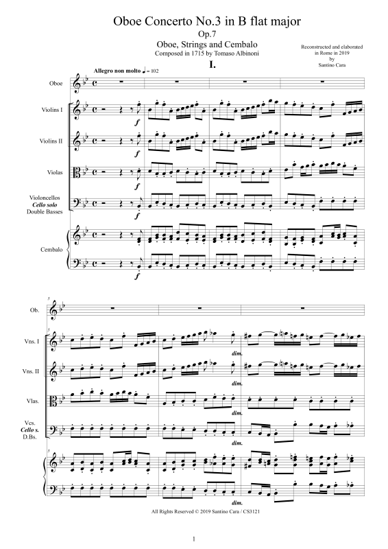 Product picture to: Concerto No.3 in B-Dur Op.7Tomaso Albinoni