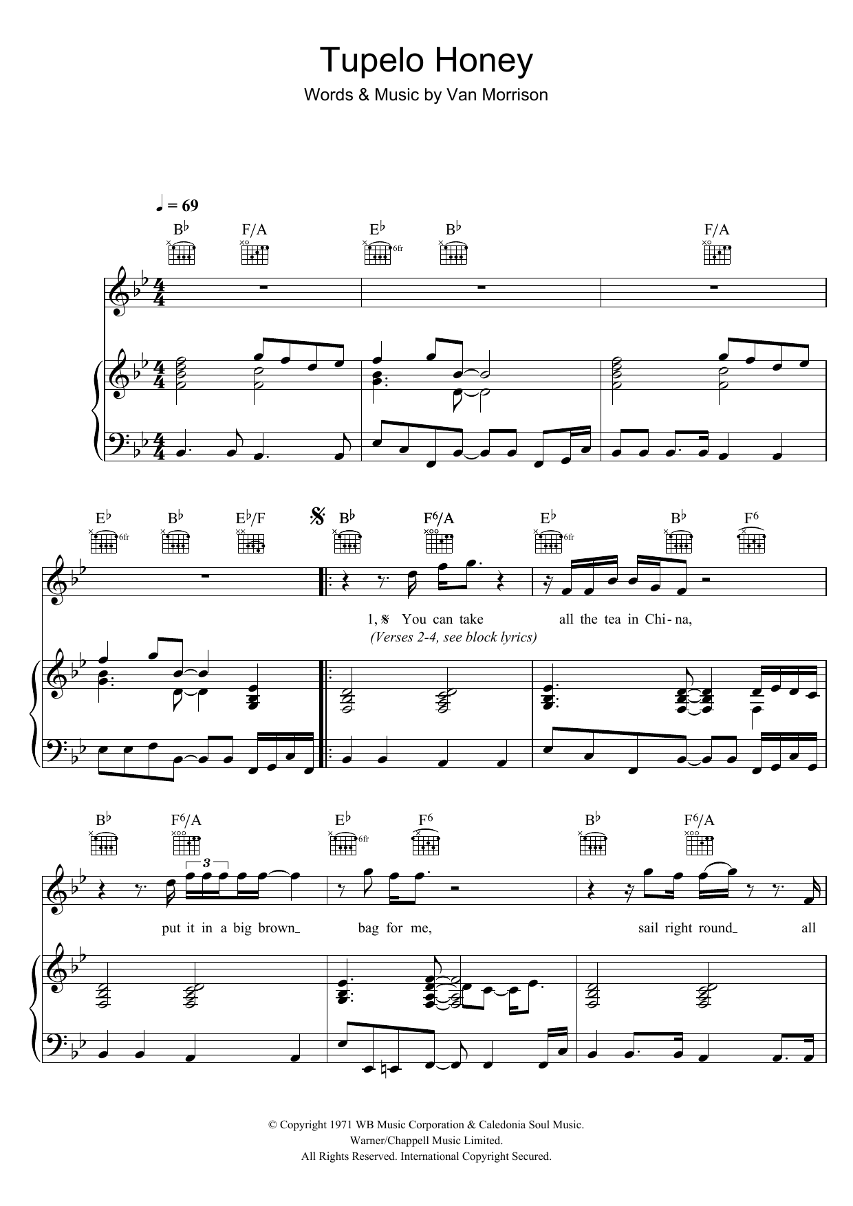 Produktgalerie: Seite 1 von 1 Tupelo Honey, Van Morrison, Gesang, Gitarre, Klavier
