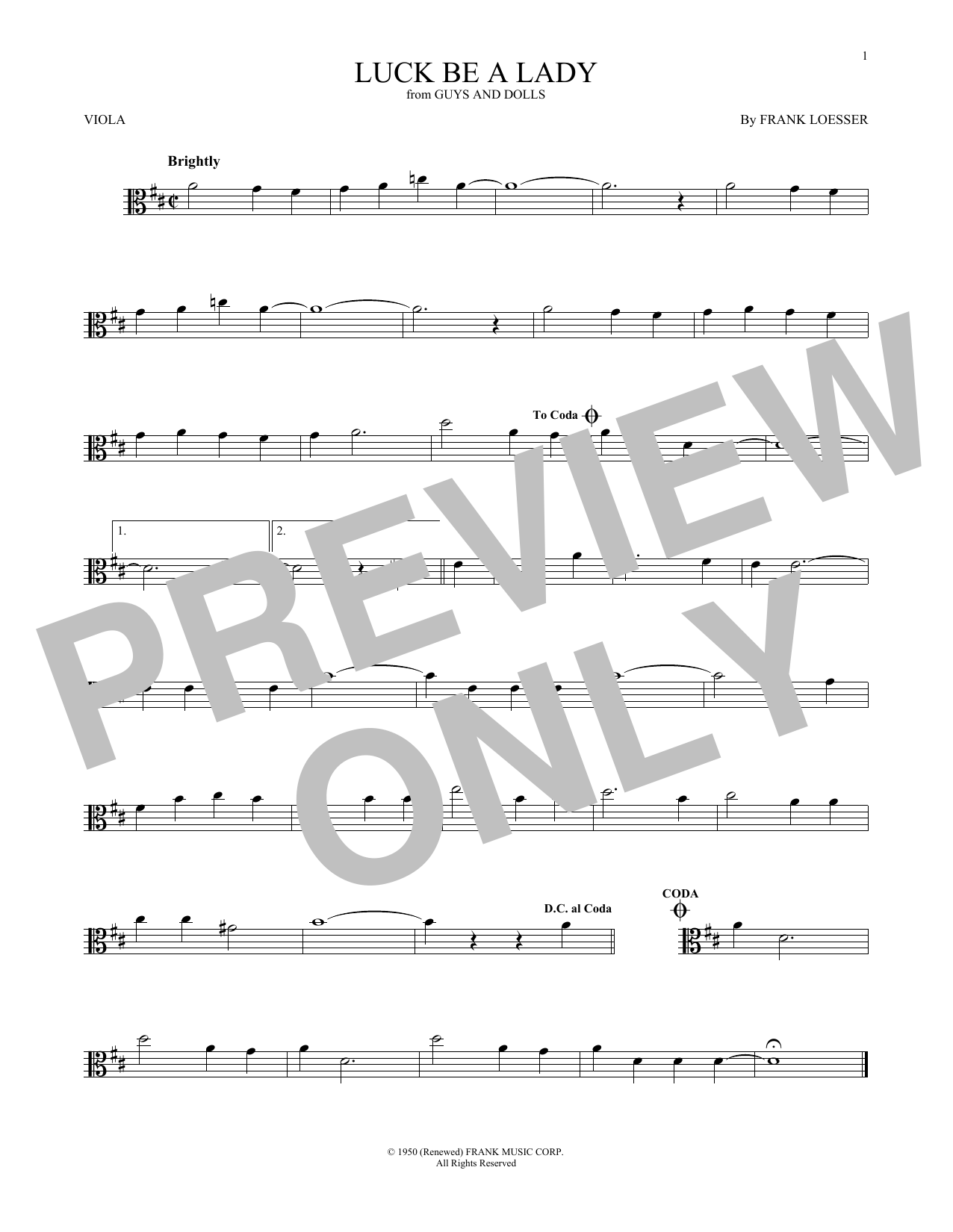 Product gallery: Page 1 of 1 Luck Be A Lady, Frank Loesser