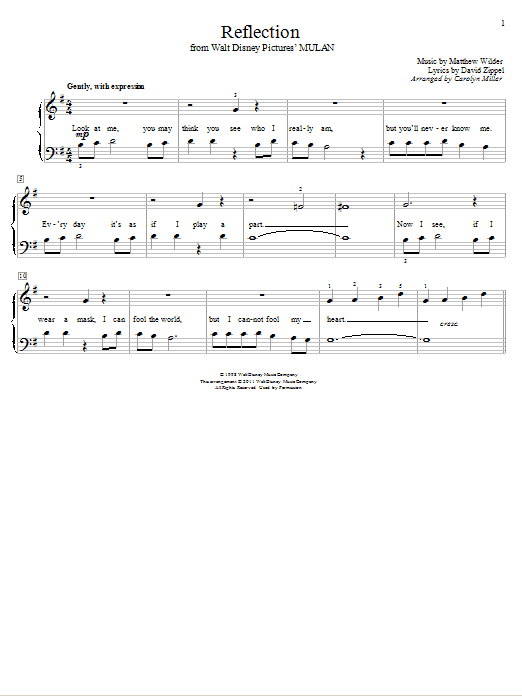 Produktbild zu: Reflection (Pop Version) (from Mulan) (arr. Carolyn Miller)