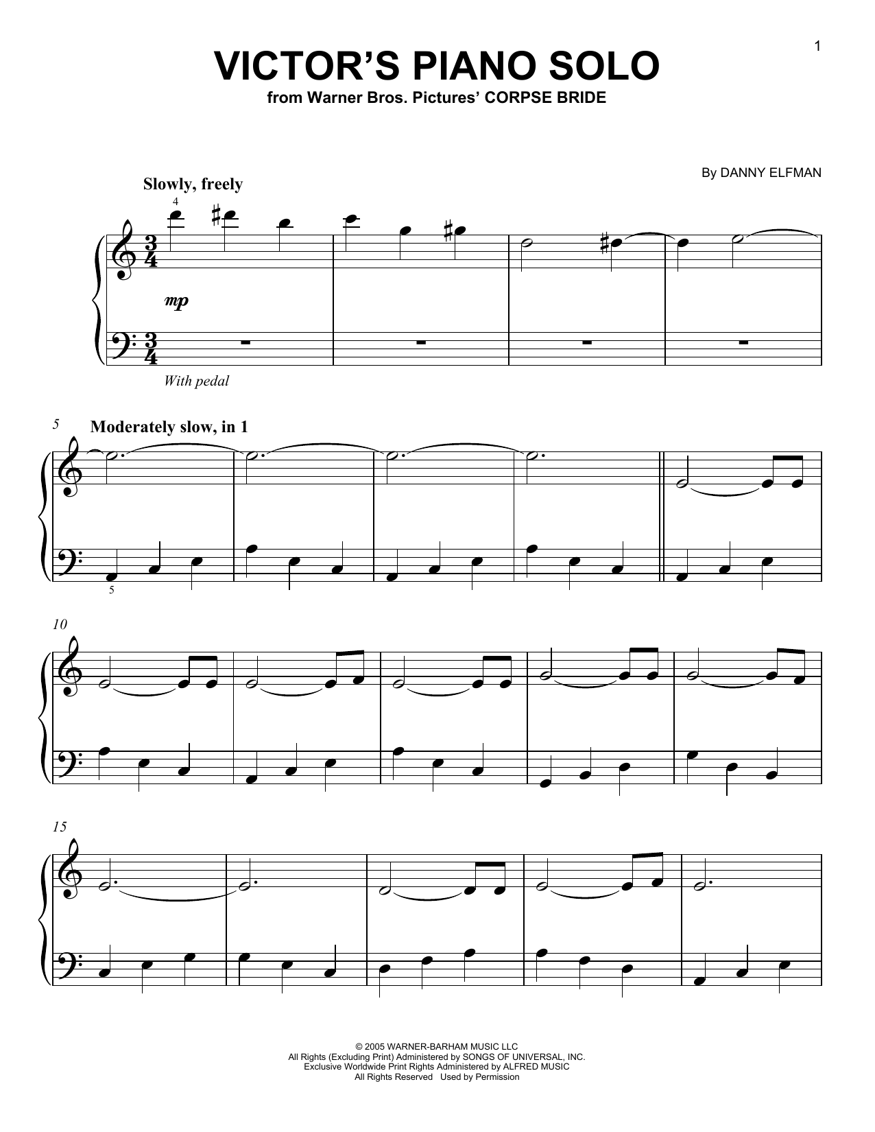 Produktgalerie: Seite 1 von 1 Victor's Piano Solo (from Corpse Bride), Danny Elfman, Klavier