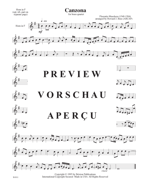 Produktgalerie: Seite 10 von 12 Canzona , , (Blechbläserquartett T T H/P P)