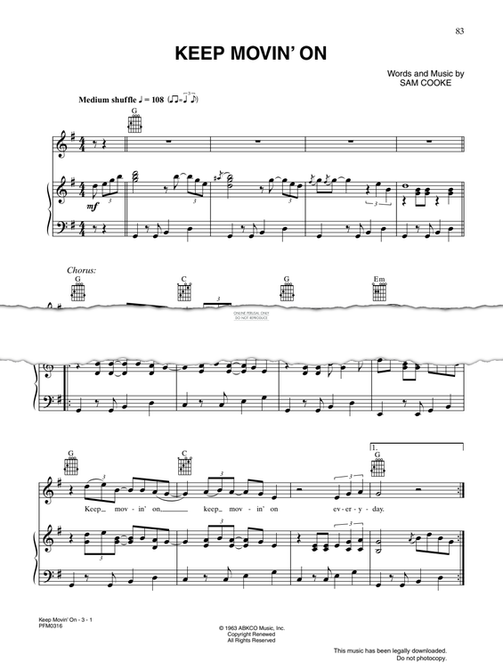 Produktgalerie: Seite 1 von 1 Keep Movin' On, Sam Cooke, Gesang, Gitarre, Klavier