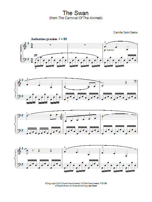 Product gallery: Page 1 of 1 The Swan, Camille Saint Saens