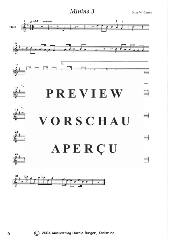 gallery: Sechs Mininos für Flöte und Gitarre, , Querflöte - Einzelstimme