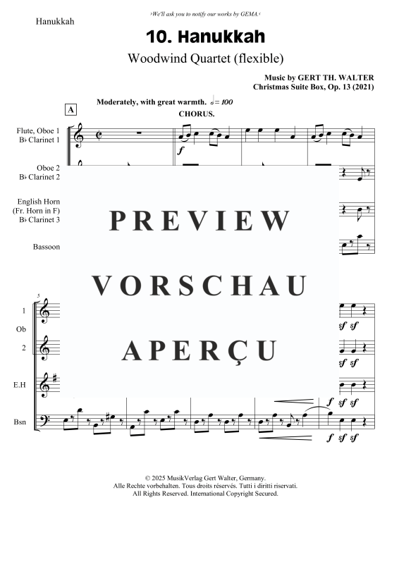 gallery: Hanukkah, , Holzbläser Quartett - Flexible Besetzung