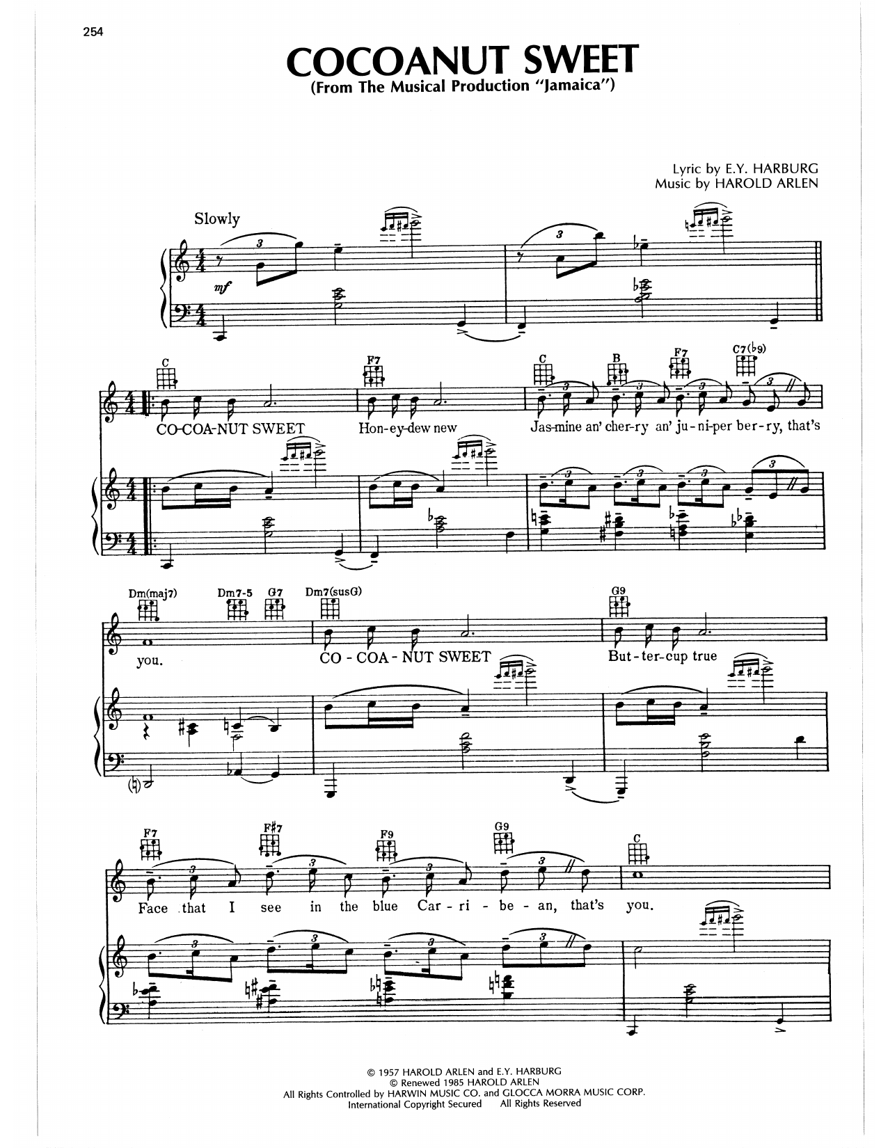 Produktgalerie: Seite 1 von 1 Cocoanut Sweet, Harold Arlen, Gesang, Gitarre, Klavier