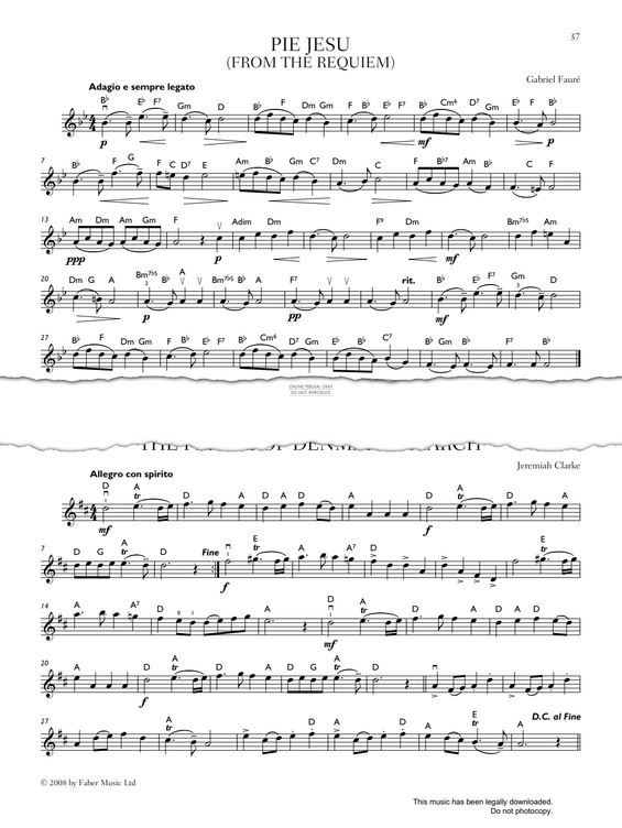 Produktgalerie: Seite 1 von 1 The Prince of Denmark's March, Jeremiah Clarke, Violine