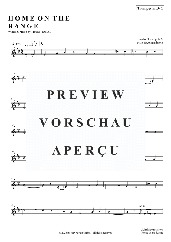 gallery: Home On The Range, American Folk Song, (Trompeten Trio + Klavier)