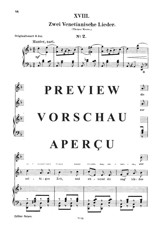 Product gallery: Page 2 of 3 Venetianisches Lied II Op.25 No.18, , Low Voice and Piano